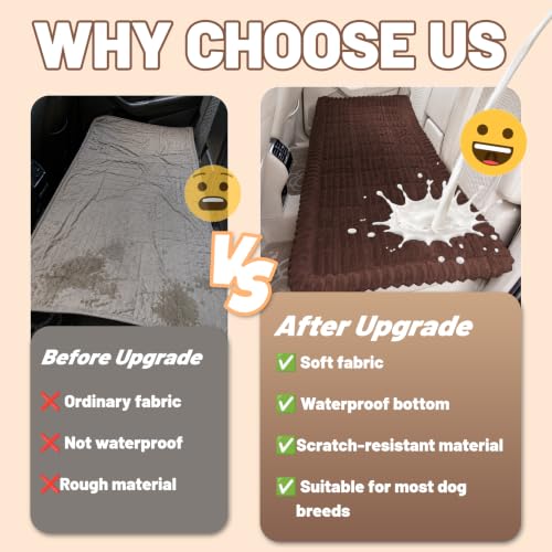 Dog Car Seat Waterproof Bed Cover Back Seat Dark Brown 23.6”x51” (Dark Brown / 23.6”x51”)