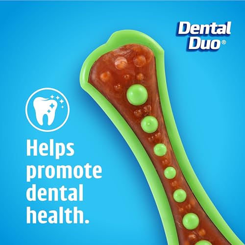 Chew 'n Clean Dental Duo Bacon Flavored Dental Dog Chew Toy and Treat (X-Small (Pack of 1) / 1 Count)