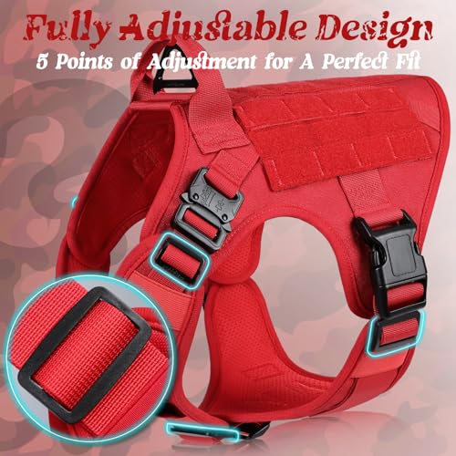 Tactical Dog Harness for Large (Red / X-Large)