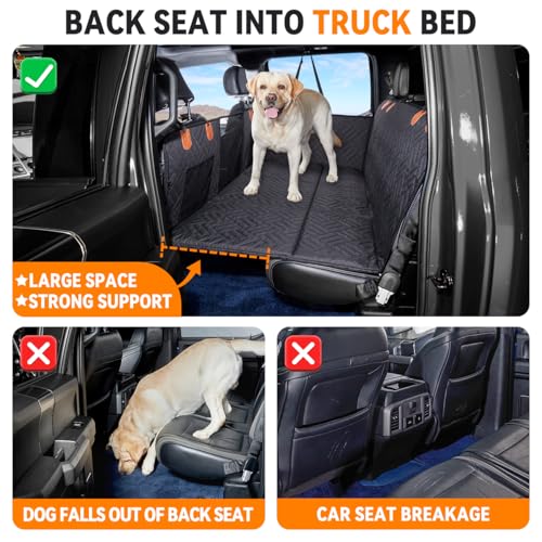 Hard Bottom Dog Car Seat Cover for Full (Black / For Full Size Truck)