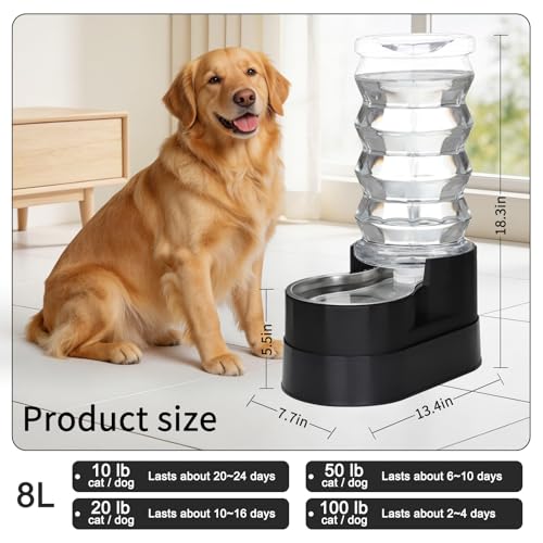 8L Elevated Dog Waterer (8L / Classic Black)