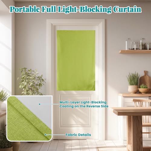 100% Blackout French Door Curtains (25"W x 40"L (Pack of 1) / Fruit Green)