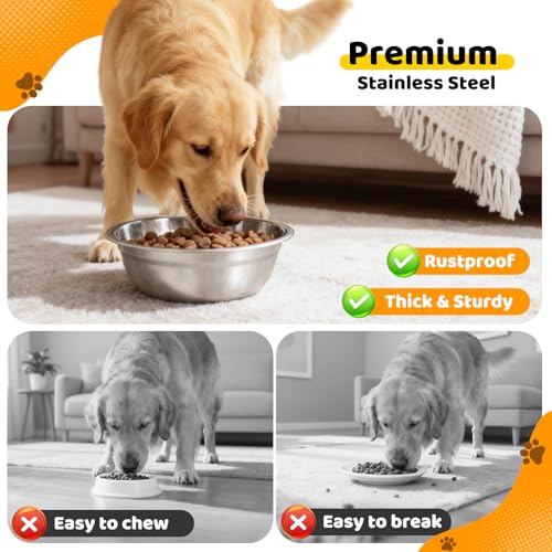 6 Pack 8" Stainless Steel Dog Bowls (6 Pack)