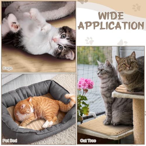 4 Pack Self Warming Cat Bed 24"x18" Self Heating Dog Cat Pad Bulk Crate Bed Extra Warm Thermal Big Pet Pad for Indoor Outdoor Pets Houses with Removable Washable Cover Non Slip (Apricot)