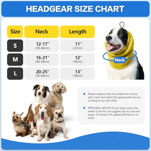 Breathable Dog Cooling Head & Neck Wrap (Yellow / Small)