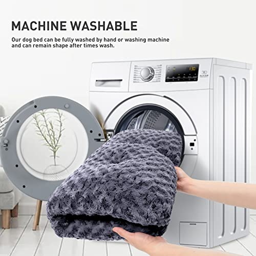Washable Dog Bed Medium Size Dog Crate Bed Pet Mat 35"x23" Dark Gray (Dark Grey / 35.0"L x 23.0"W x 3.5"Th)