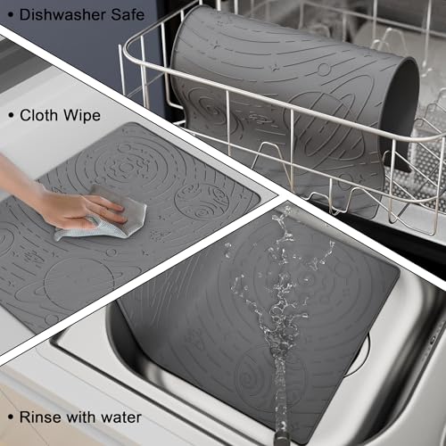 Galaxy Pet Feeding Mat (23.6"L x 15.8"W / Grey)