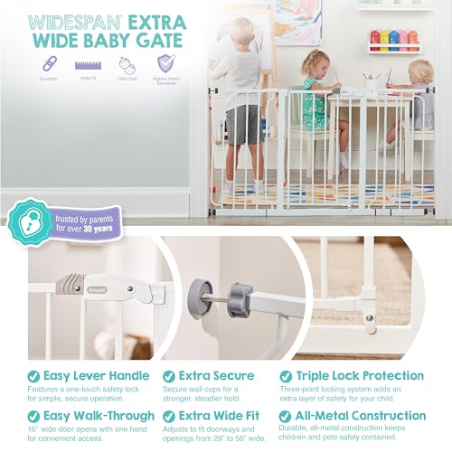 Safety 29" 56" Extra Wide Baby Gate (White / 29-56"W x 30"H)