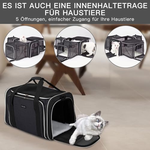 Cat Carrier Bag (Black / 17.5"L x 12.0"W x 11.5"H)
