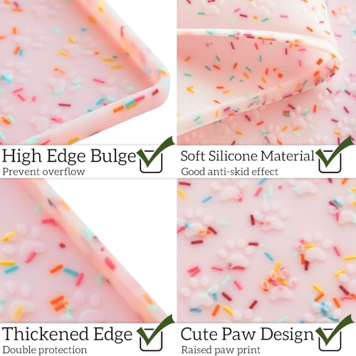 Dog Food Mat Anti (24.5"L x 16.5"W / Donut-Pink)
