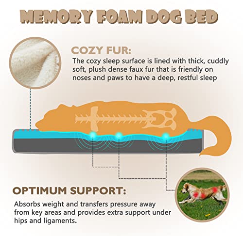 Cooling Dog Beds for Large Dogs (Beige / Large-35"x 22" x 3")