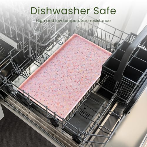 Dog Food Mat Anti (24.5"L x 16.5"W / Donut-Pink)