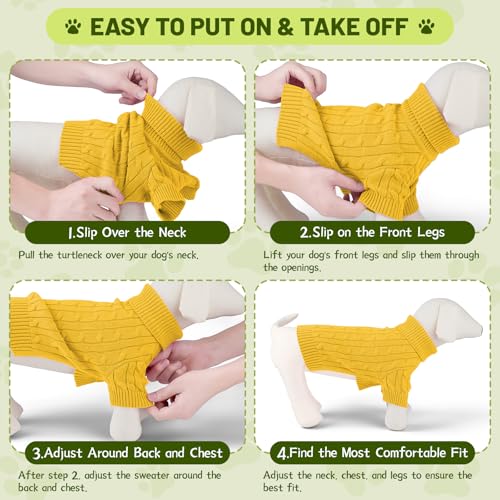 Small Dog Thermal Pullover Sweater (Yellow(Order One Size Up) / Small)