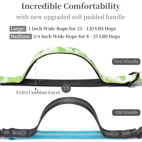 Hands Free Dog Leash with Zipper Pouch (white-green mix / Large)