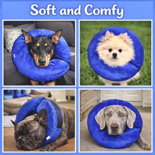 Inflatable Dog Cone Collar Alternative (Blue / L [18"-24"])