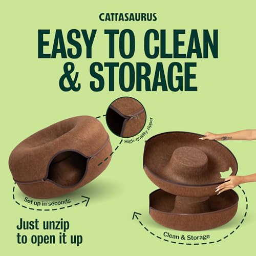 Peekaboo Cat Cave Donut for Multiple & Large Cats up to 30 (Brown / Large)