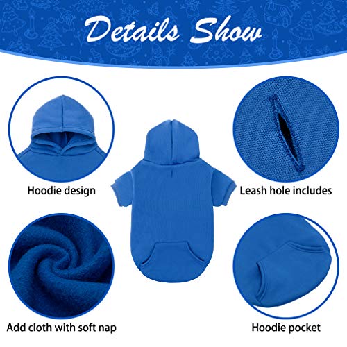 Dog Hoodie for Large Medium Small Dogs (Blue / Small)