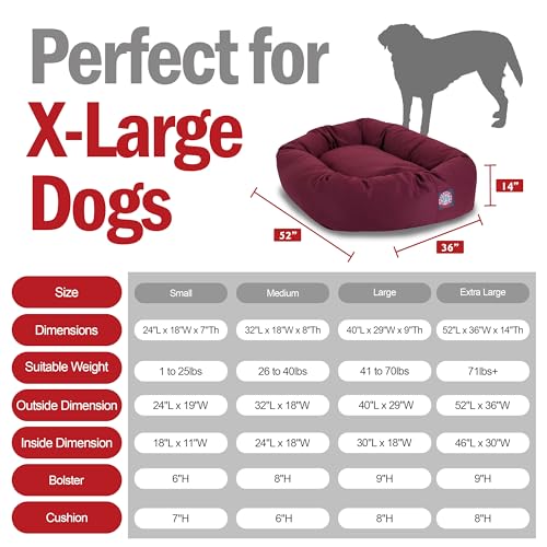 52 inch Burgundy Bagel Dog Bed Products (Burgundy)