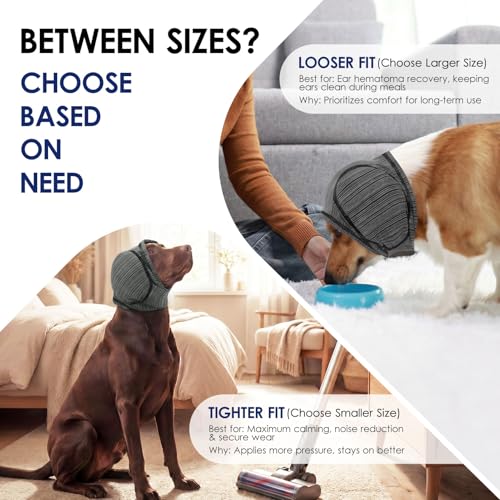 Padded Dog Calming Hoodie Ear Cover Quick (Grey / X-Large)