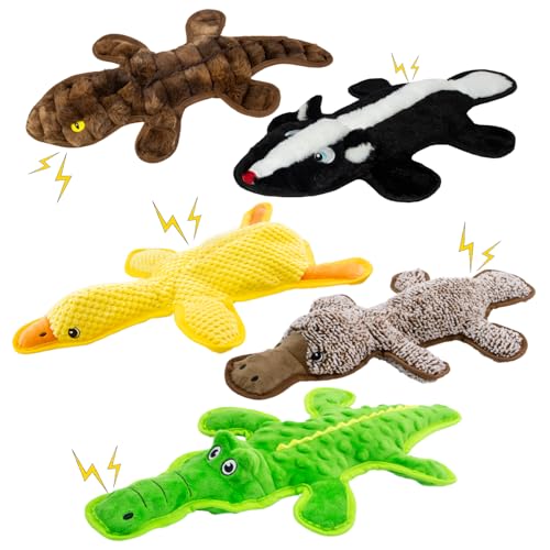 No Stuffing Dog Squeak Toys (Black, dark brown, green, yellow, coffee)