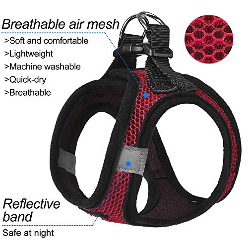 Dog Harness Step (Red / Small (Chest 11.5''-14'', Weight 8-11 lb))