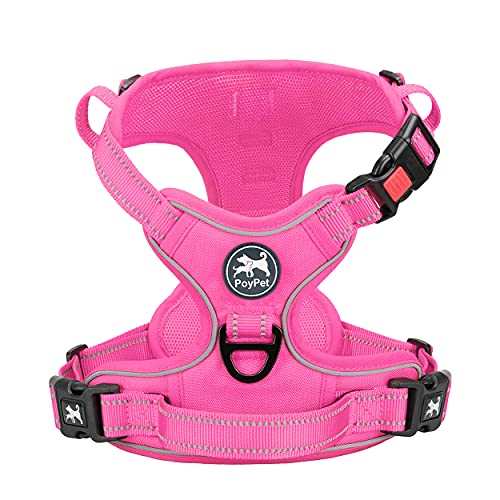 No Pull Dog Harness (XL / Pink(Matching Trim))