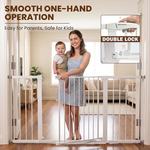 Extra Wide Baby Gate for Doorways (White / 36-63"W x 30"H)