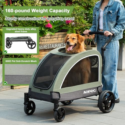 Dog Stroller for Large & Medium Dogs (Green)