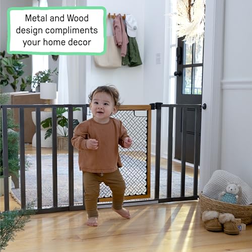 Ingenuity Ingenuity Thruway 60XW Series Extra Wide Safety Pet&Baby Gate (Honey Oak & Metal)