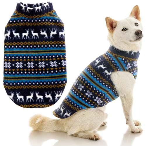 Stretch Fleece Vest Dog Sweater (6X-Large Length (27.5") / Reindeer Blue)