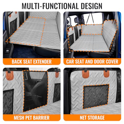 Dog Car Seat Cover for Back Seat (Gray / XL-for Full Size Truck)