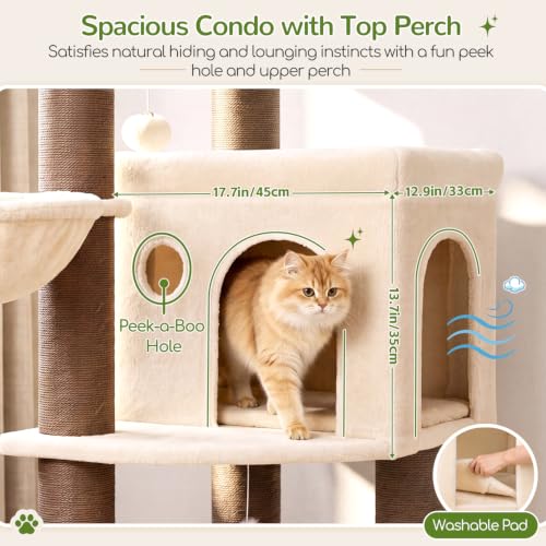 Cat Tree Tower with 12 Extra (Beige / XL)