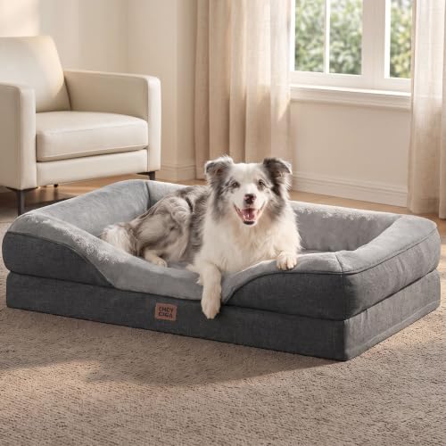 Orthopedic XL Dog Bed for Large Dog (Grey / 42x30x7.5)