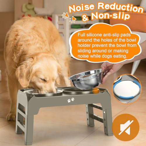 Elevated Bowls (Light Brownish Gray / 8" for Medium Dogs)