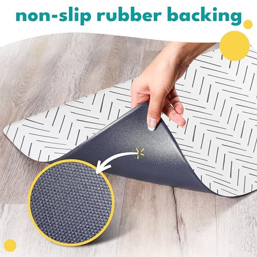 Dog Mat for Food and Water (12"L x 18"W / Mud Cloth)