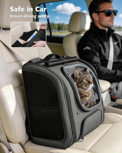 Cat Backpack Carrier (Gray / 14.9"L x 11.0"W x 19.6"H)