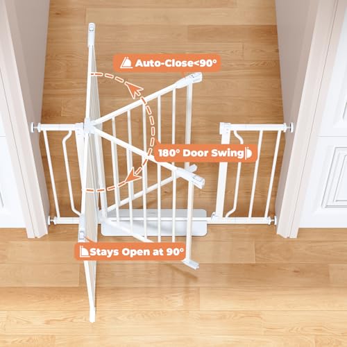 29" 51" Extra Wide Baby Gate (White / 29-51"Wide, 28"Tall)