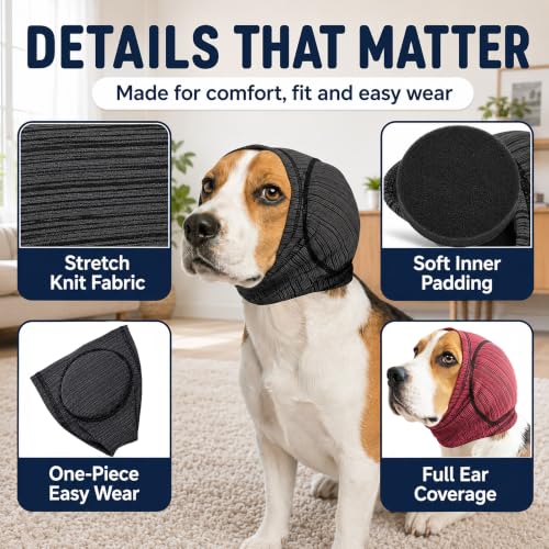 Dog Calming Head Wrap (Gray / L:Head Circumference: 16.5–19.7 in)