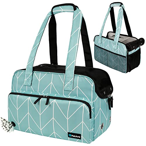 Small Dog Purse Carrier (Chevron Teal)