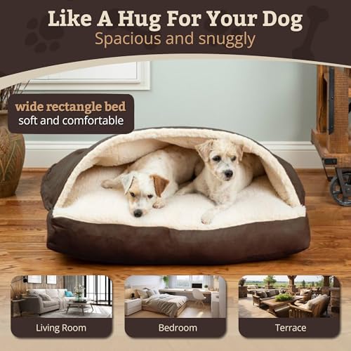 Rectangle Cozy Cave Dog Bed (Hot Fudge / Small)