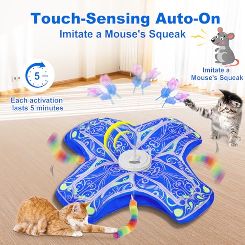 Interactive Cat Toys for Indoor Cats (Blue Cover Cloth Toy)
