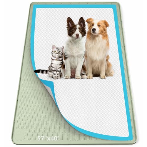 Pee Pad Holder for Dogs 57''x40'' Silicone Puppy Pee Pad Tray (Green)