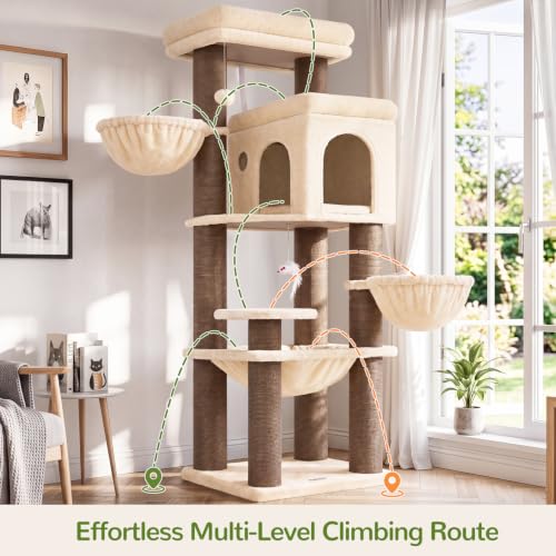 Cat Tree Tower with 12 Extra (Beige / XL)