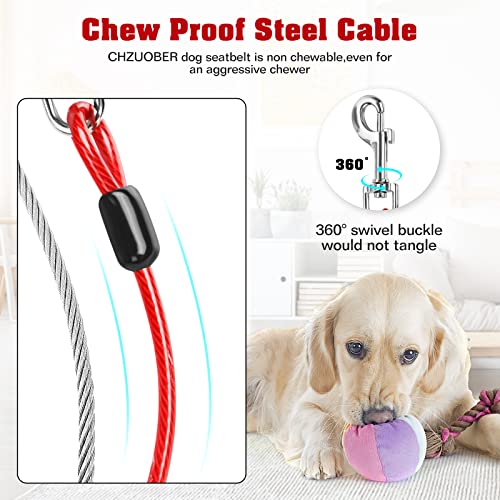 Chew Proof Dog Car Seat Belt (Red / 2 Pack)