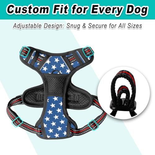 Dog Harness for Small Sized Dog No Pull 2 Leash Clips Dog Vest (X-Small / Star)