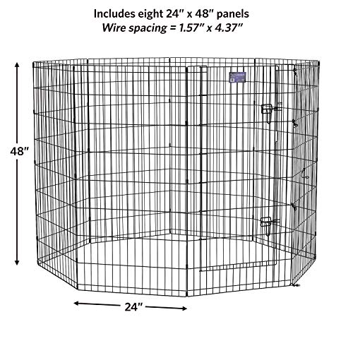 MidWest 48 Inch Exercise Pen (Black w/ Door / 48" H)