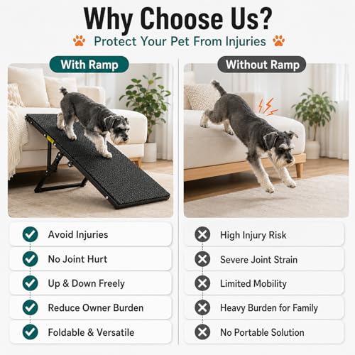 Dog Ramp for Bed Couch (Small-33.2"L x 12"W)