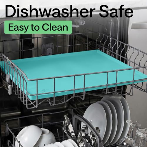 Waterproof Dog Food Mat (Turquoise / 18" x 12")