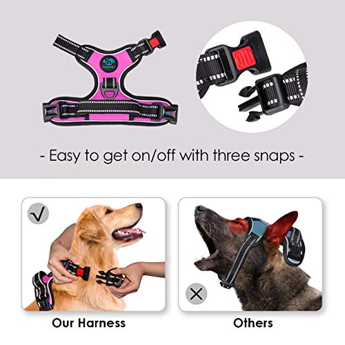 No Pull Dog Harnesses for Small Dogs Reflective Adjustable (Extra Small / Pink)