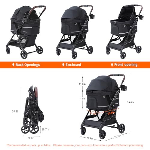 Dog Stroller with No (Black)